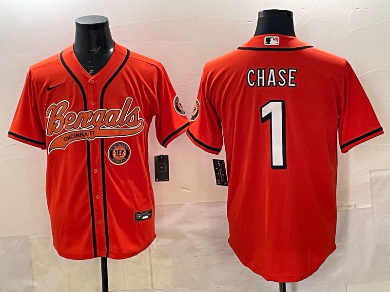 Men Cincinnati Bengals #1 Chase Orange Joint Name 2025 Nike Limited NFL Jersey style 6->cincinnati bengals->NFL Jersey